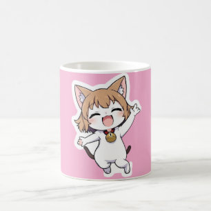 Caneca De Café Garota de Gato Chibi Reproduzível