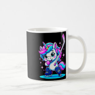 Caneca De Café Garota de Hóquei no Gelo Dabbing Unicórnio
