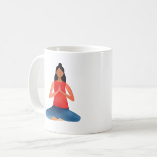 Caneca De Café Garota de ioga Meditação Namaste 