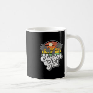 Caneca De Café Garota de Surf Praia Retro Anos 70 Férias de Surf