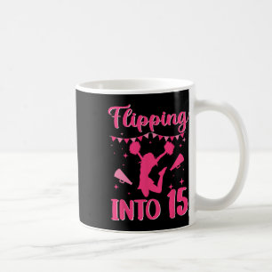 Caneca De Café Garota de Torcida de 15 Anos de Aniversário Cheerl