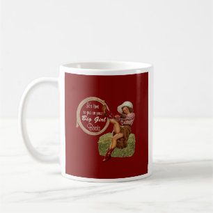 Caneca De Café Garota De Vaca Colocada Em Seus Grandes Botas