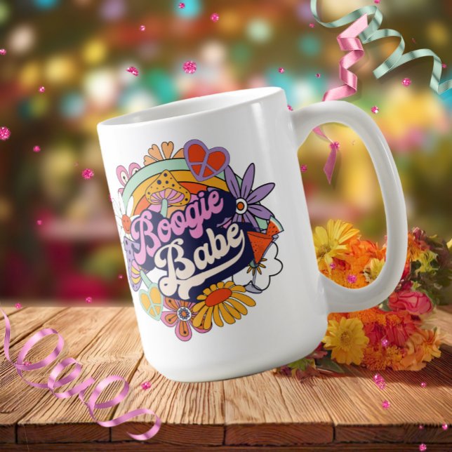 Caneca De Café Garota do Boogie da Solteirona Groovy 70 ID929 (Criador carregado)
