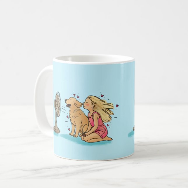 Caneca De Café Garota do Leque Dourado (Frente Esquerda)