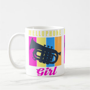 Caneca De Café Garota do Melofone Marcha Divertida da Banda Orque
