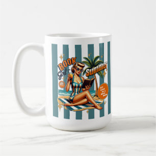 Caneca De Café Garota dos Livros Férias de Verão Viagem à Praia