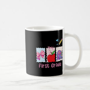 Caneca De Café Garota Elegante De Volta à Escola Olá Primeiro Ano