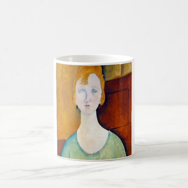 Caneca De Café Garota em uma blusa verde, Modigliani (Centro)