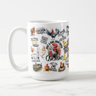 Caneca De Café Garota Engraçada Adora Mug De Galinha, Presente De
