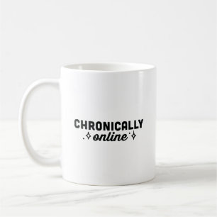 Caneca De Café Garota engraçada de doomscrolling cronicamente onl