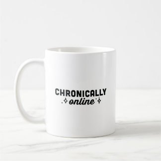 Caneca De Café Garota engraçada de doomscrolling cronicamente onl