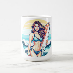 Caneca De Café Garota Esporte & Surfe