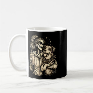 Caneca De Café Garota Esqueleto Legal Com Cachorro - Amante de An