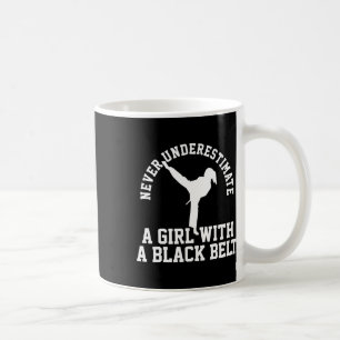 Caneca De Café Garota faixa preta de Karate Taekwondo