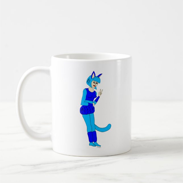 Caneca De Café garota-gato   (Esquerda)