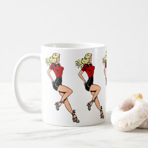 Caneca De Café Garota Glamour Vintage ao Lado, Loira Bombástica