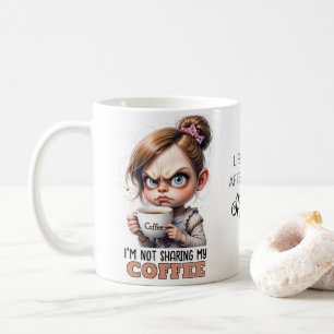 Caneca De Café Garota Grumpy Bebendo Café Engraçada Cotação