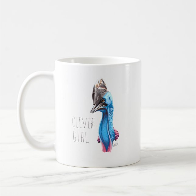 Caneca De Café Garota inteligente (Cassowary) (Esquerda)