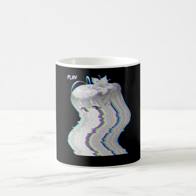 Caneca De Café Garota japonesa brilhante VHS Eboy Egirl Harajuku (Centro)