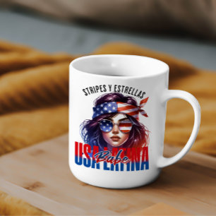 Caneca De Café Garota Latina Dia da Independência do Quatro de Ju