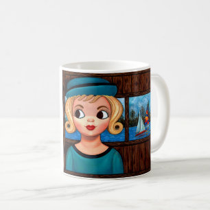 Caneca De Café Garota Marinheiro Cabeça Vase Farol de Farol