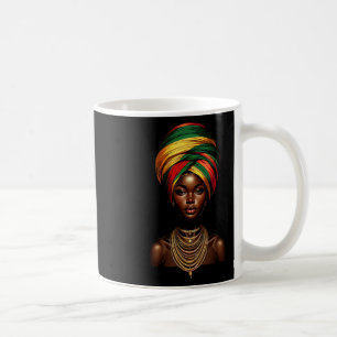 Caneca De Café Garota Negra Mulher Afro Lenço de Cabeça Turbante