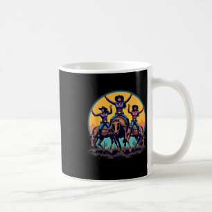 Caneca De Café Garota Negra Ocidental Rodeo Melanin Preto