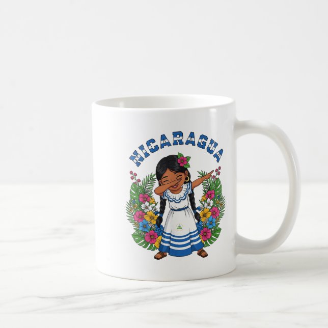 Caneca De Café Garota nicaraguense bonitinha abatendo vestimenta  (Direita)