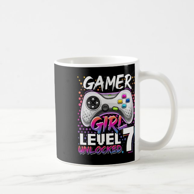 Caneca De Café Garota Nível 7 - Presente de 7 de Aniversário do J (Direita)