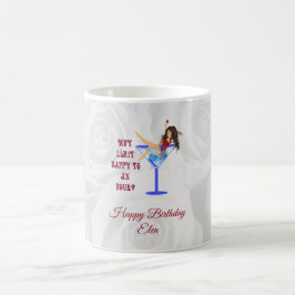 Caneca De Café Garota no Vidro com Vinho