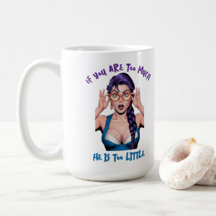 Caneca De Café Garota Pop-Art Com Cabelo Roxo