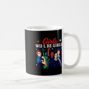 Caneca De Café Garota Será Garotas Patriótico Americano Mulheres