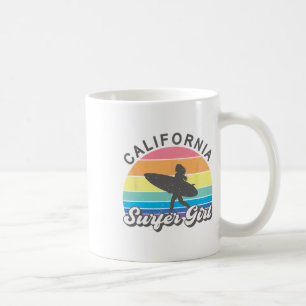 Caneca De Café Garota Surfista Califórnia Surf Praia Mulheres Cu