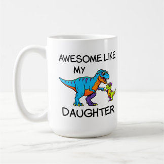 Caneca De Café Garota T-Rex Pai Incrível Como Minha Filha Engraça