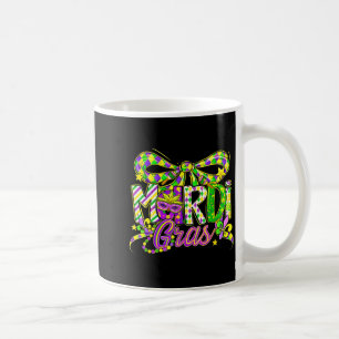 Caneca De Café Garota Tipografia Carnaval Laço Coquete Mardi Gras