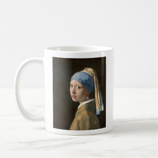 Caneca De Café Garota VERMEER com pérolas