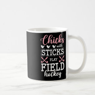 Caneca De Café Garotas Com Bastões Jogam Hóquei de Campo