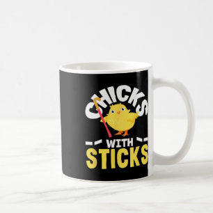 Caneca De Café Garotas Com Sticks Jogadora de Hóquei em Campo Div