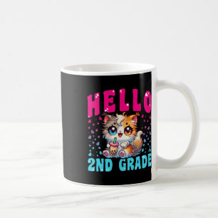 Caneca De Café Garotas De Gato De Grau Alô Bonito De segundo Para