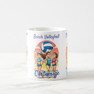 Caneca De Café Garotas de Voleibol de Praia Thunder_Cove