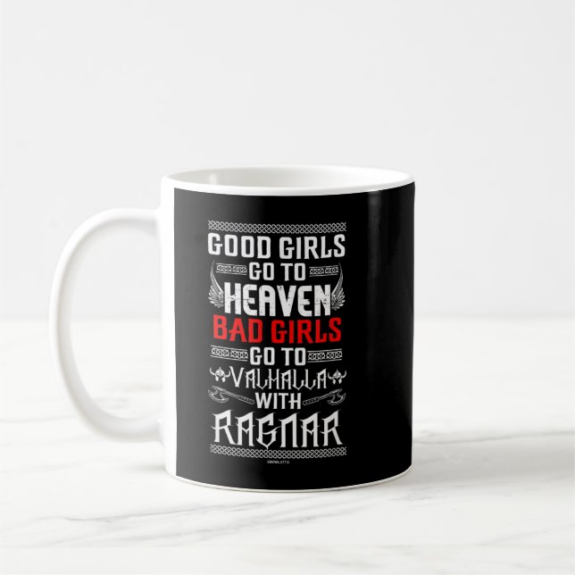 Caneca De Café Garotas más vão para o Valhalla com Ragnar (Esquerda)
