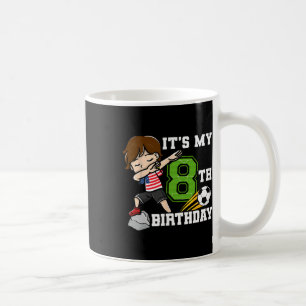 Caneca De Café Garoto de Futebol É Meu 8º Aniversário Bandeira Am