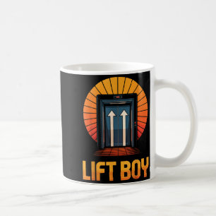 Caneca De Café Garoto do Elevador Design Retro de Elevador Engraç