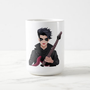 Caneca De Café Garoto emo com cabelo preto