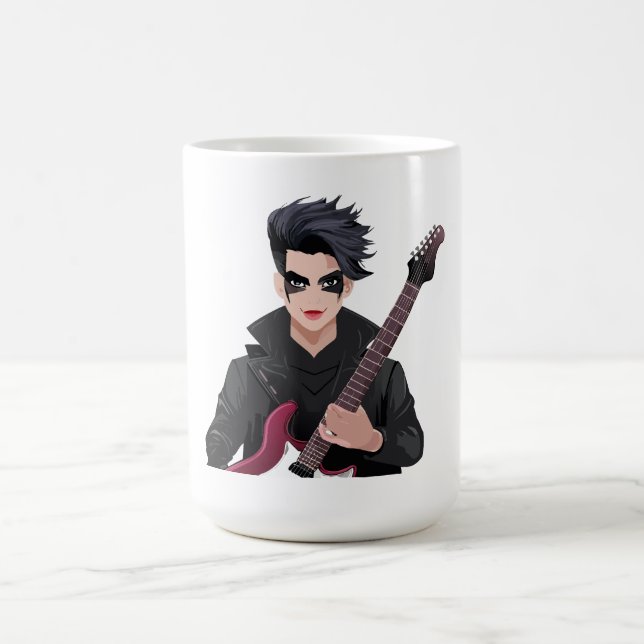 Caneca De Café Garoto emo com cabelo preto (Centro)