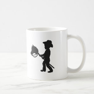 Caneca De Café Garoto Jogando Cowboy - Escolha a cor de fundo