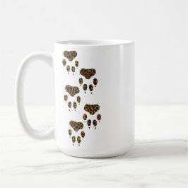 Caneca De Café Garra-do-gato-leopardo trilha felina assimétrica