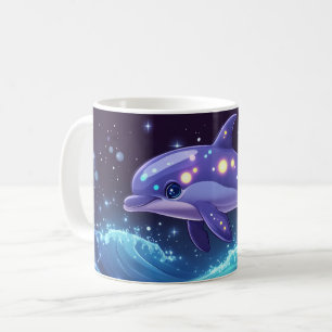 Caneca De Café Garrafa de golfinho Estilo desenho animado vibrant
