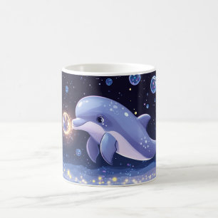 Caneca De Café Garrafa de golfinho Estilo desenho animado vibrant