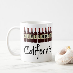 Caneca De Café Garrafa de Vinho Tinto de Livermore Califórnia Deg